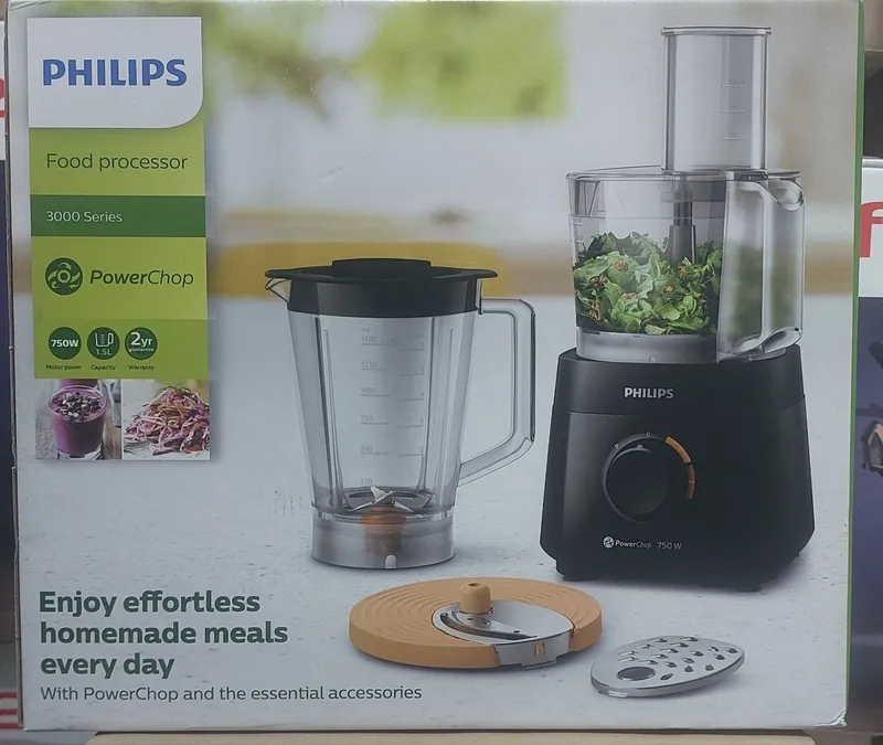 Кухонный комбайн Philips HR7301/90, черный Емкость чаши : 1,5 л Управ — фото 1
