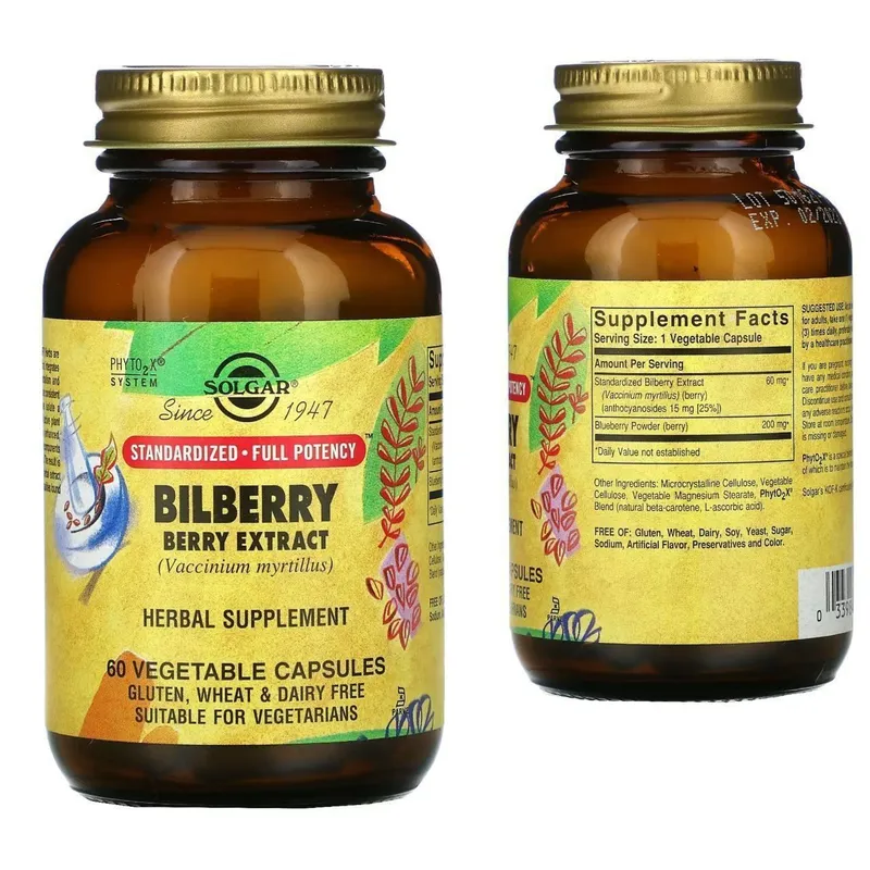 Solgar Bilberry Berry Extract- Экстракт ягод черники - это БАД для под — фото 1