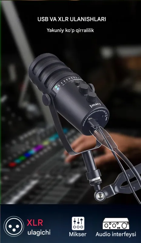 Jmary, podcast streaming uchun studiya mikrofoni — фото 7