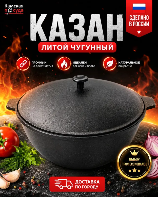 Казан чугунный Россия Камская посуда — фото 1