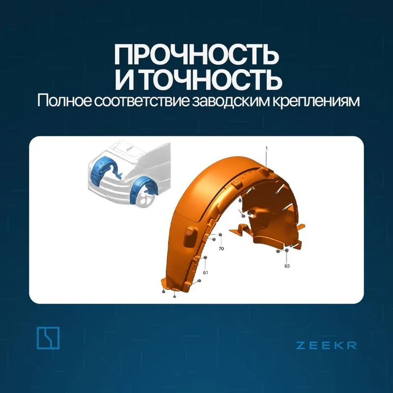 Задний подкрыльник для Zeekr 001 до рестайлинг / Zeekr zapchast — фото 2 Задний подкрыльник для Zeekr 001 до рестайлинг / Zeekr zapchast — фото 2