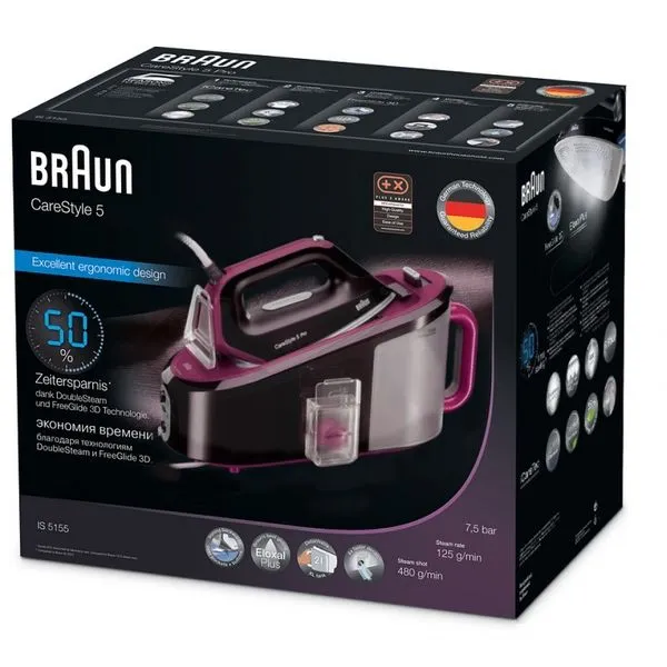 Парогенератор Braun CareStyle 5 IS5155BK, паровой удар 2 Парогенератор Braun CareStyle 5 IS5155BK, паровой удар 2