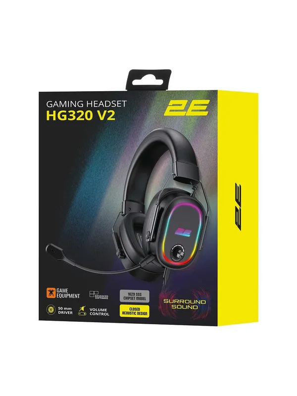 Игровые проводные наушники 2E GAMING HG320 V2, 7.1, USB-A, RGB, 2м, чёрный — фото 6