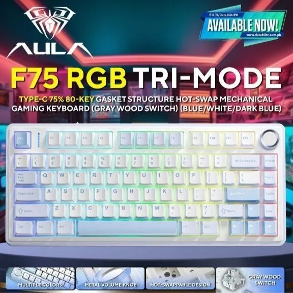 Aula f75 rgb white Беспроводная Механическая Клавиатура — фото 2