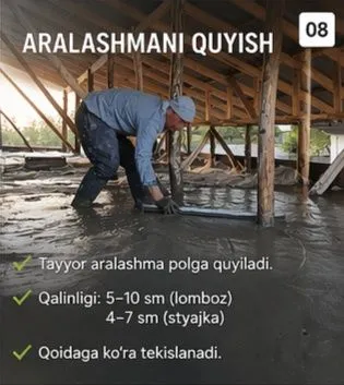 Пена бетон махсулотидан ЛОМБОЗ ва стяжка хизмати ишончли хизмат — фото 1
