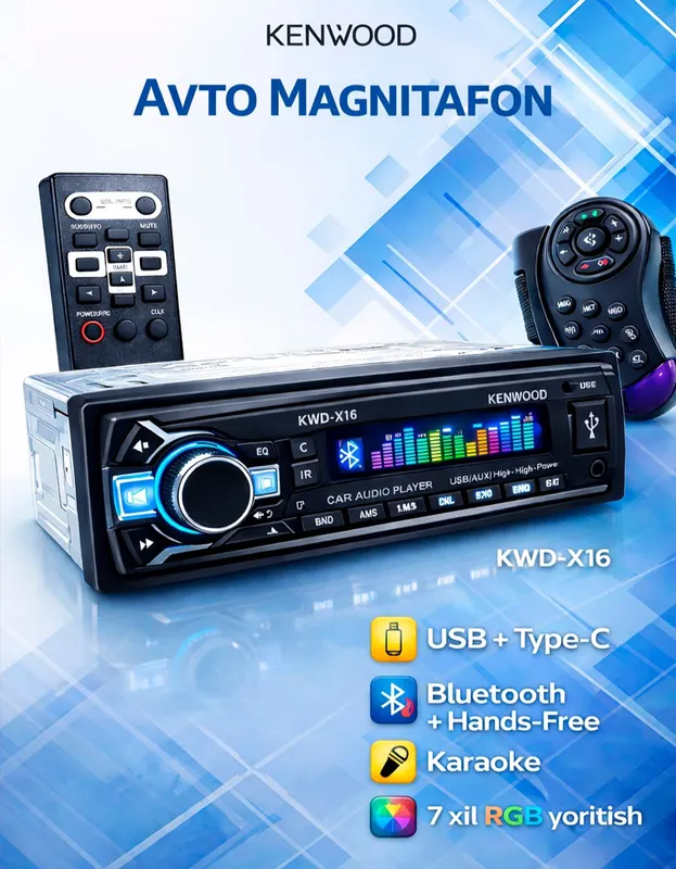 KENWOOD Avtomobil magnitofoni KWD X16
