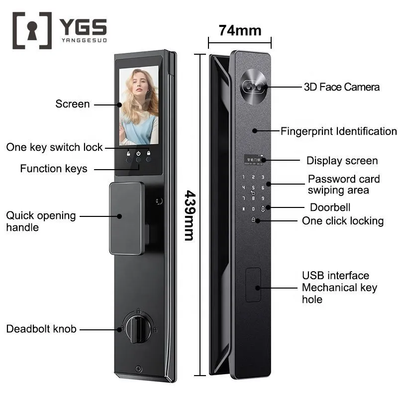 Умный замок, Электронный замок, Для любой двери, Smart lock, Face id 4 Умный замок, Электронный замок, Для любой двери, Smart lock, Face id 4