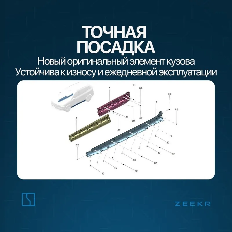 Задняя накладка двери Zeekr 7X / zapchast Zeekr — фото 2
