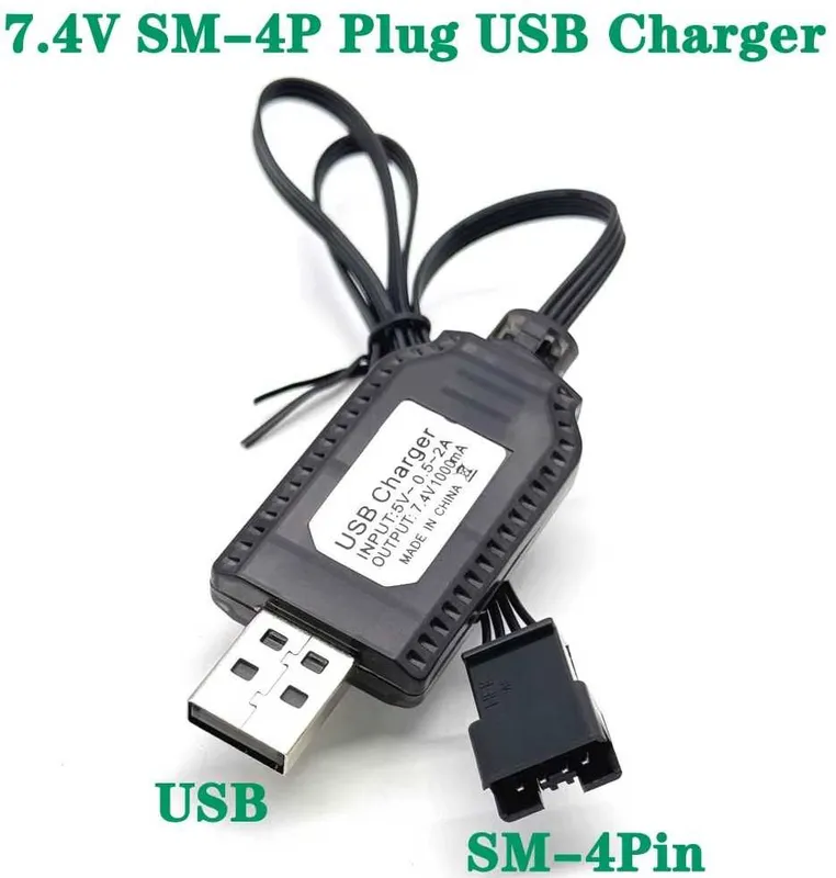 Новые USB зарядки 7,4V с разъемом SM-3P и SM-4P для дронов машинок др. 2