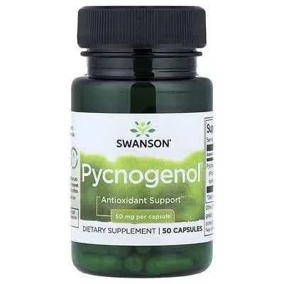 Swanson, Pycnogenol, 50 мг, 50 капсул. Пикногенол, Пикноженол