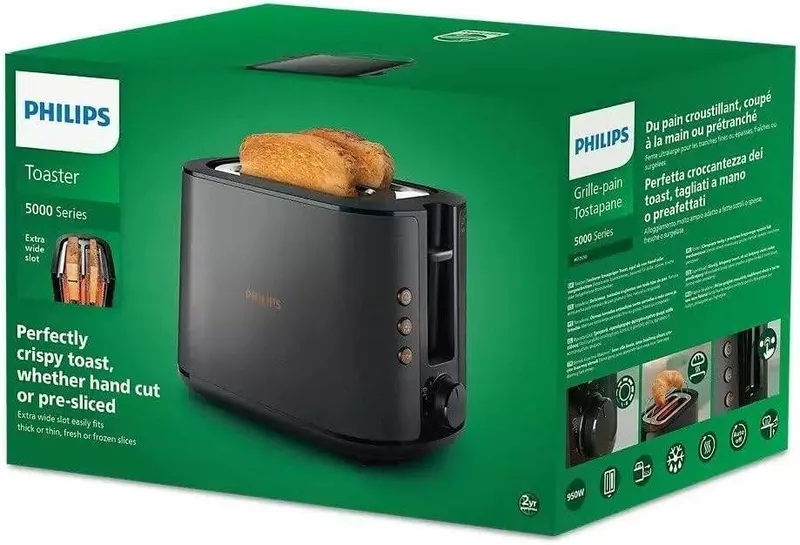 Тостер Philips Viva Collection HD2650/31, металл, пластик, 950 Вт Доп — фото 1