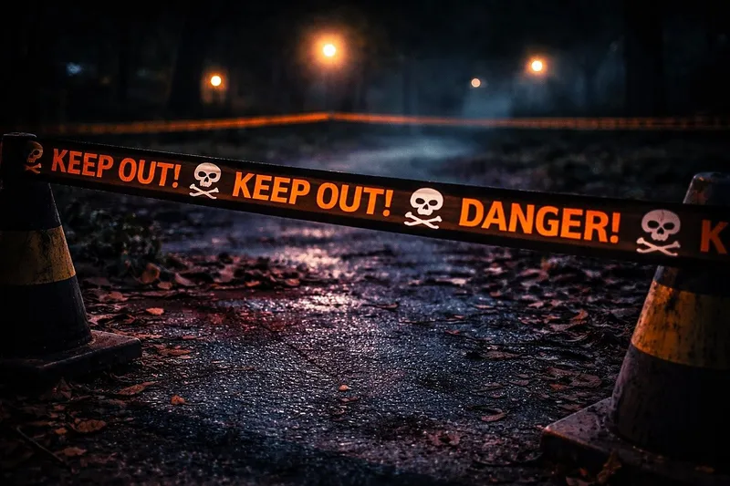 Лента сигнальная «DANGER! KEEP OUT!» 6 метров. — фото 2