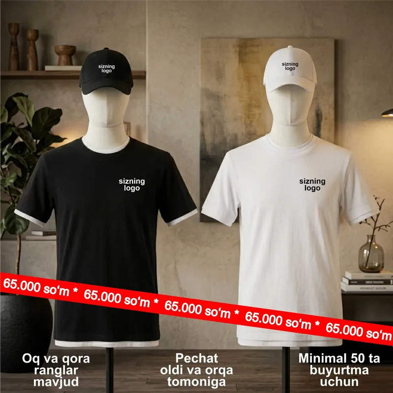 Futbolka va kepka + sizning logo
