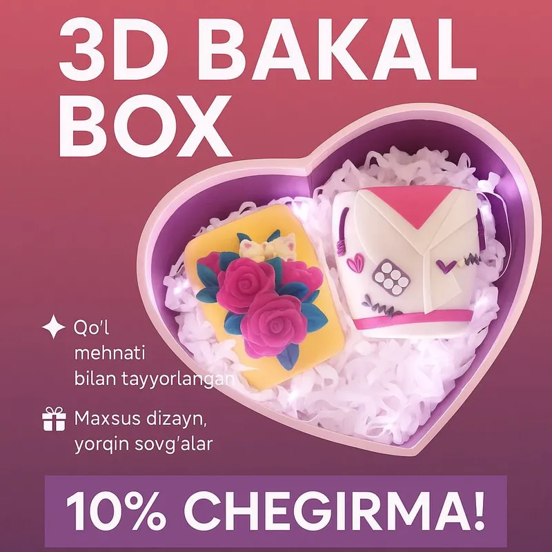 3D Bakal Siz Xoxlagandek Sovgʻabop va bejirim. 2 3D Bakal Siz Xoxlagandek Sovgʻabop va bejirim. 2