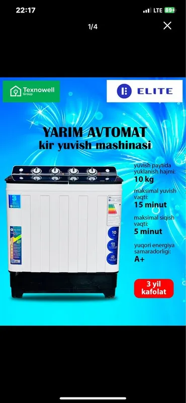 Kir yuvish mashina 10kg