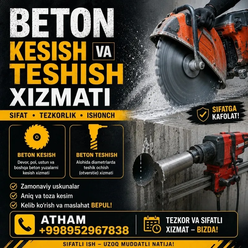 Beton kesish va Teshish Xizmati — фото 1