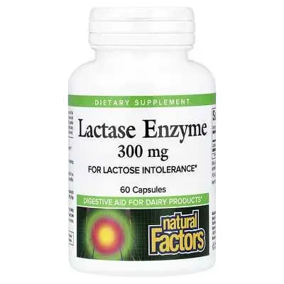 Natural Factors, фермент лактаза, 300 мг, 60 капсул (Lactase enzyme) 1 Natural Factors, фермент лактаза, 300 мг, 60 капсул (Lactase enzyme) 1
