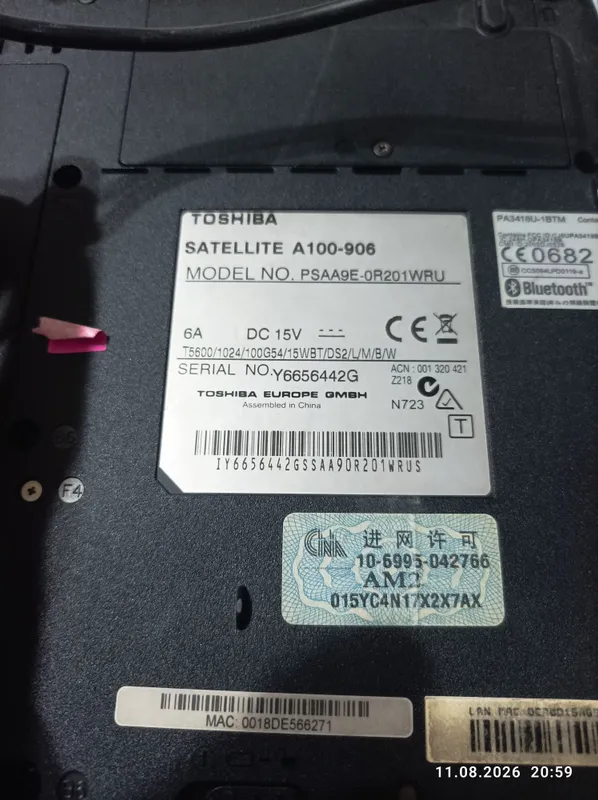 Toshiba Satellite A100-906 (ishlatilgan) 8 Toshiba Satellite A100-906 (ishlatilgan) 8