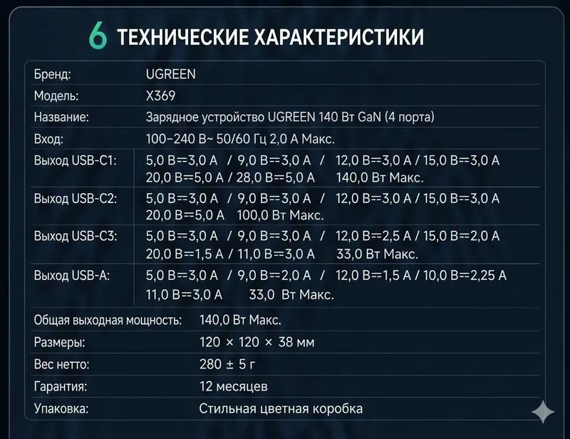 UGREEN Nexode 140W GaN — фото 3