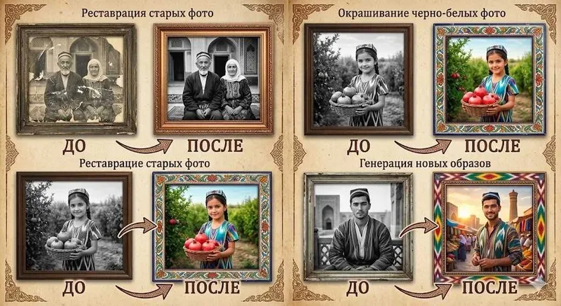 Реставрация, окраска, старых фото, создание нового образа — фото 6
