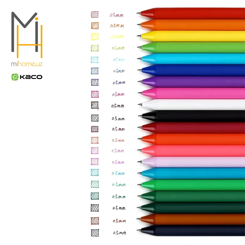 Набор разноцветных гелевых ручек Xiaomi KACO 20ШТ — фото 3
