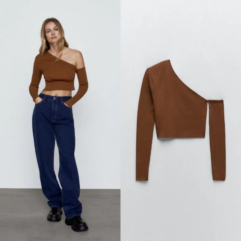 Коричневый топ Zara — фото 1