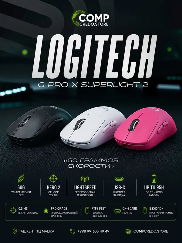 Logitech G PRO X SUPERLIGHT 2 Wireless Mouse|Black White PinK|Original Logitech G PRO X SUPERLIGHT 2 Wireless Mouse|Black White PinK|Original