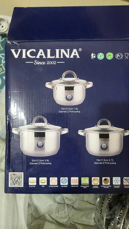 Набор кастрюли Vicalina 3 шт. 1,9 литра, 2,7l литра 3,6 литра 1 Набор кастрюли Vicalina 3 шт. 1,9 литра, 2,7l литра 3,6 литра 1