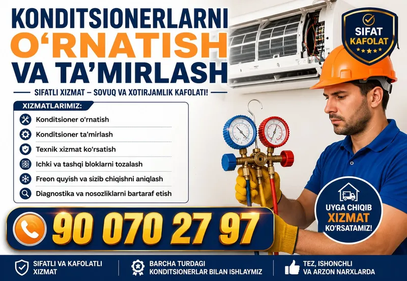 Konditsioner Oʻrnatish Konditsioner Oʻrnatish