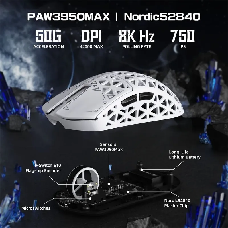 NEW Mouse Attack shark R5 Ultra PAW3950 8K dpi 42000 — фото 3