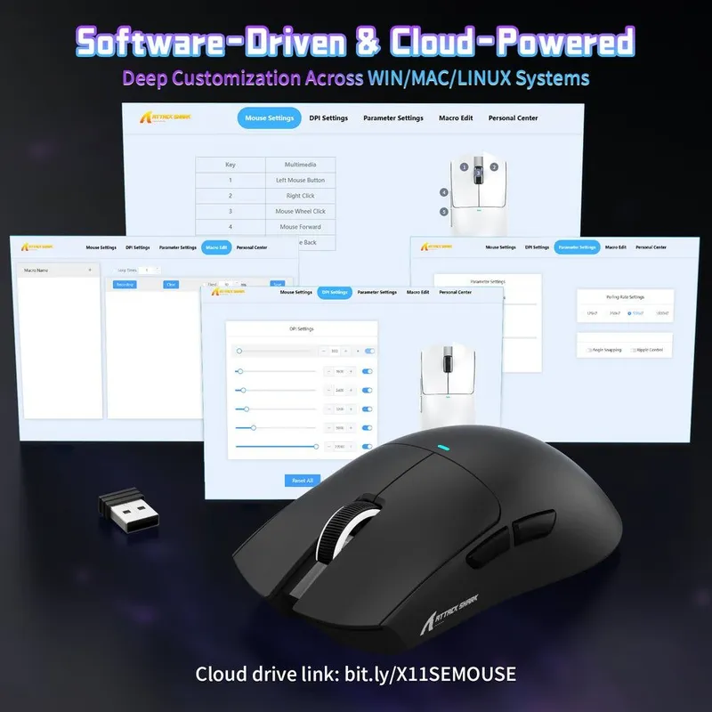 NEW Attack shark X11SE gaming mouse Wireless 22000 dpi — фото 6