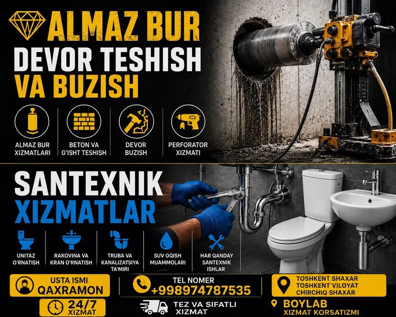 Devor teshish va buzish Almazniy bur