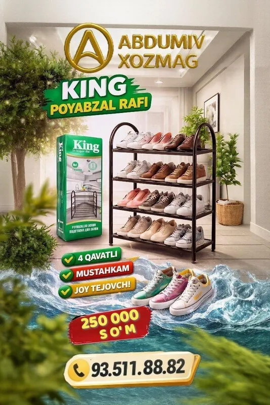 4 etajli oyoq kiyim pastafkasi TEMIRLI