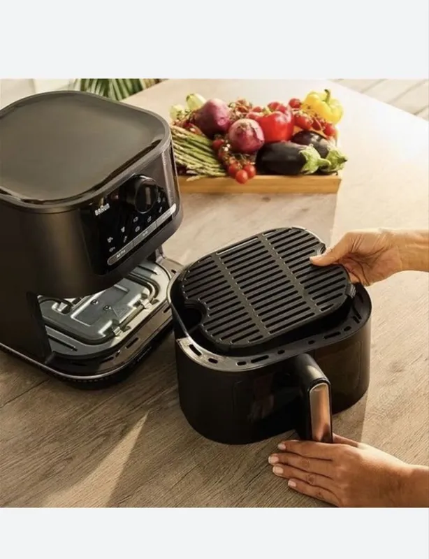 Braun HF5073IBK aerogril-fritürnitsasi — 3 tasi 1 da, 6 l, 20 ta dastur, kuchli 1 Braun HF5073IBK aerogril-fritürnitsasi — 3 tasi 1 da, 6 l, 20 ta dastur, kuchli 1