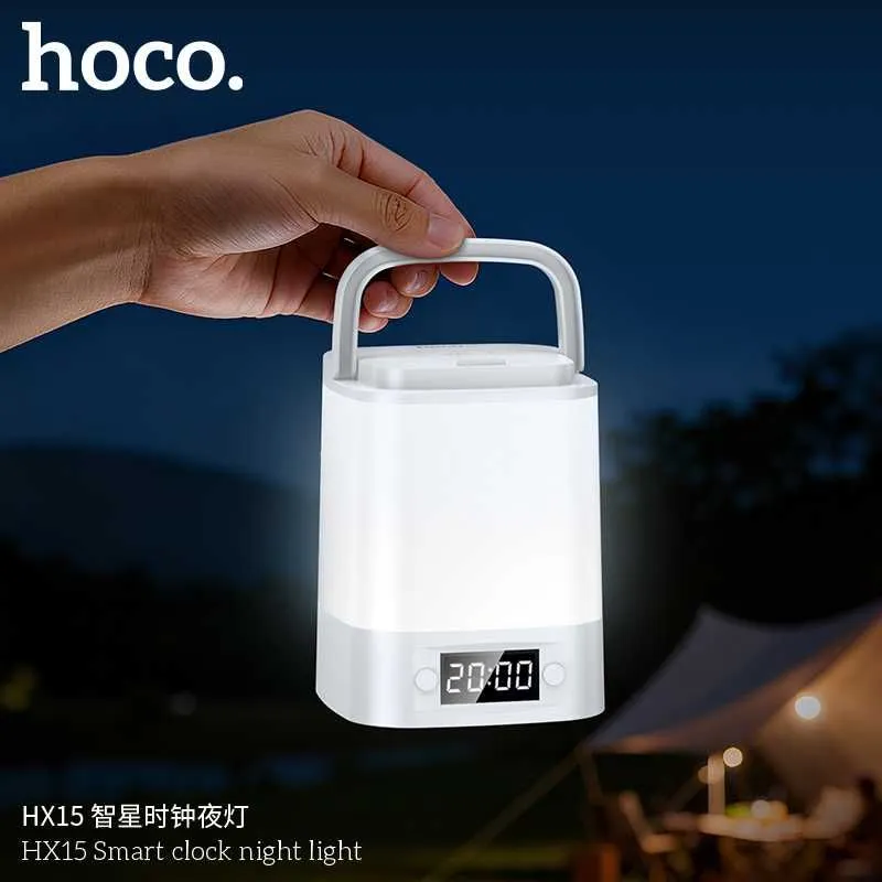 Hoco HX15 Smart Ночник с часами и регулировкой света — фото 1