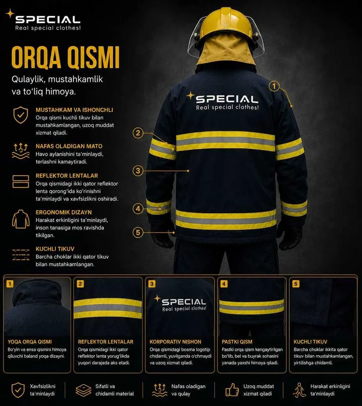 O`t o`chiruvchilar formasi Форма пожарного Firefighter uniform 7