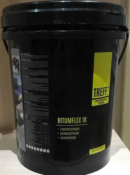 Гидроизоляционная мастика битумная жидкая резина Treff bitumflex 1K 1 Гидроизоляционная мастика битумная жидкая резина Treff bitumflex 1K 1