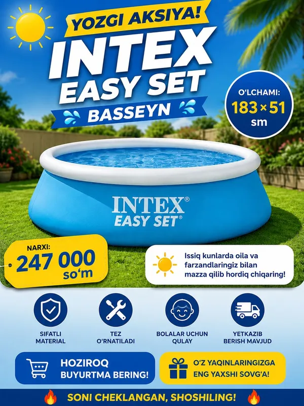 INTEX basseyn 183×51 sm — 247 000 so'm