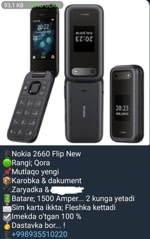 Nokia 2660 Bolalar va Yoshi kattalar uchun maxsus telfon 4 Nokia 2660 Bolalar va Yoshi kattalar uchun maxsus telfon 4