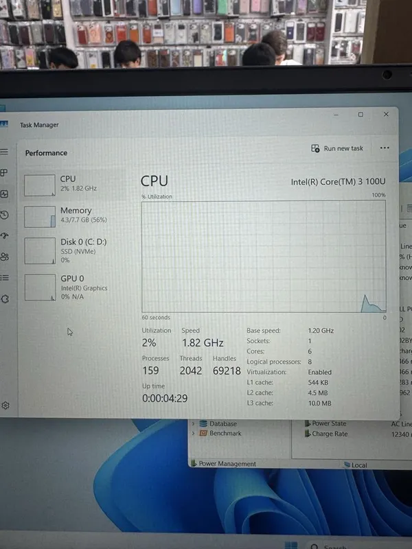 Dell core3-100U 8/512 15.6 FHD Ips 120Hz 6