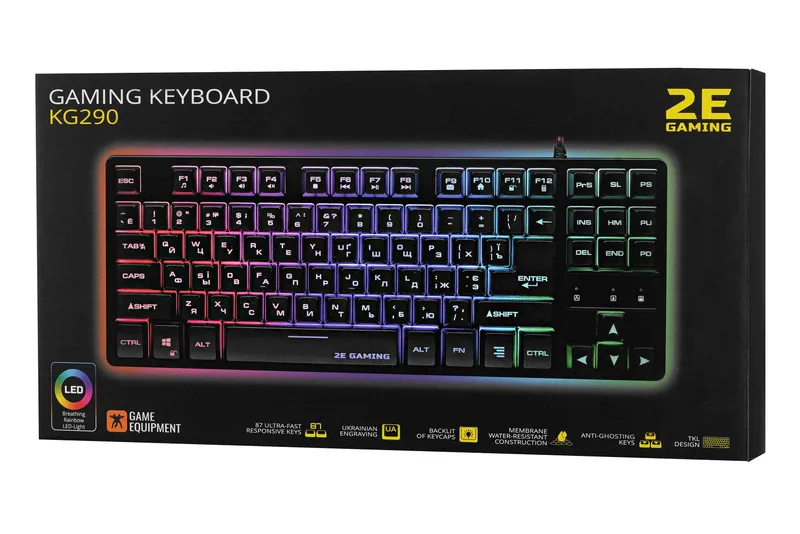 2E GAMING KG290 LED USB klaviatura, qora 8 2E GAMING KG290 LED USB klaviatura, qora 8