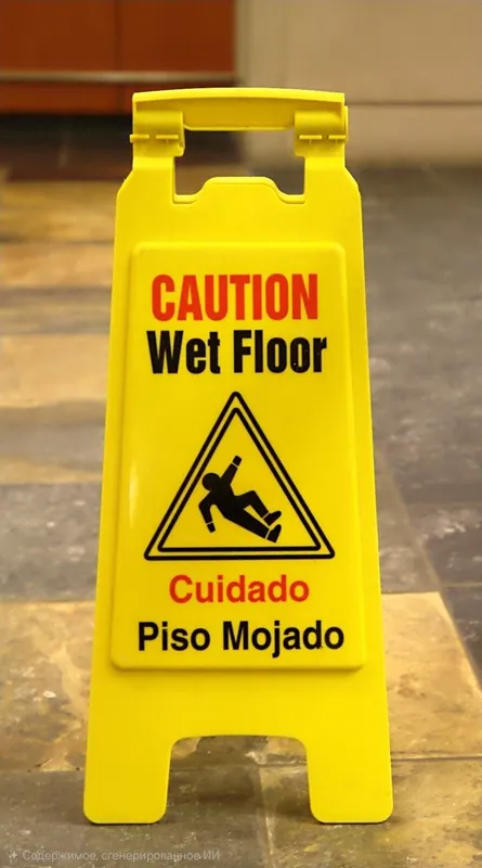 Знак мокрый пол WET FLOOR CAUTION