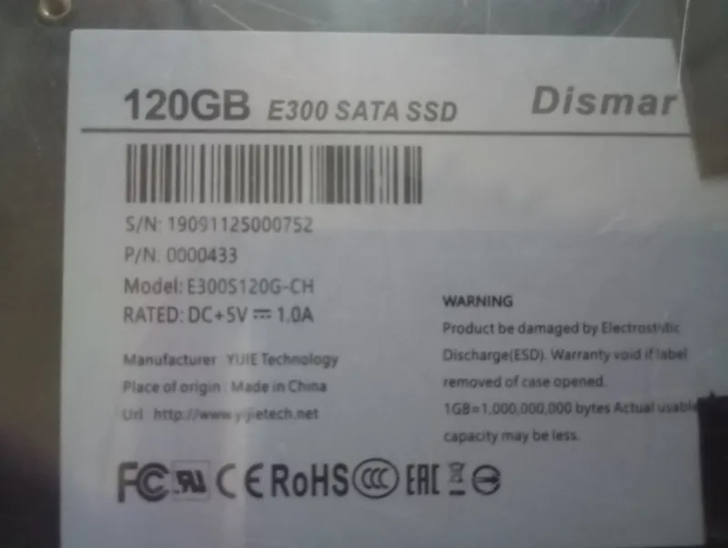 Dismar E300 120GB SATA SSD + Tashqi USB korpus 2 Dismar E300 120GB SATA SSD + Tashqi USB korpus 2