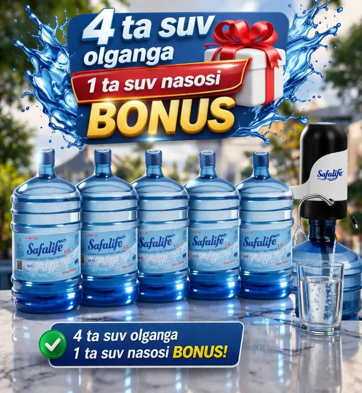 Safa Life: при покупке 4 кулеров для воды 1 водяной насос бесплатно