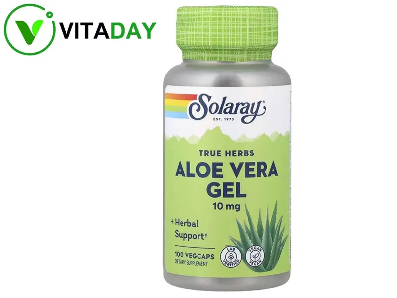 Solaray True Herbs Aloe Vera Gel гель из алоэ вера, 100 капсул VegCap
