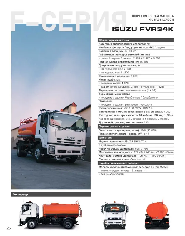 ISUZU FVR34K Polivomoechnaya mashina — фото 3