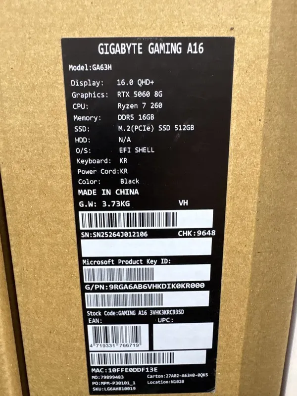 Gigabyte A16 Amd Ryzen 7-260