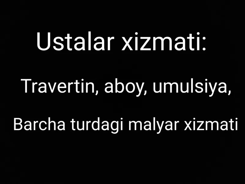 Ustalar malyar xizmati Ustalar malyar xizmati