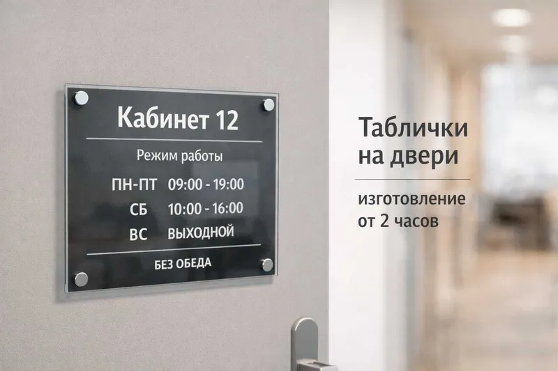 UV печать для бизнеса: таблички, стенды, меню, бейджи, сувениры — фото 1