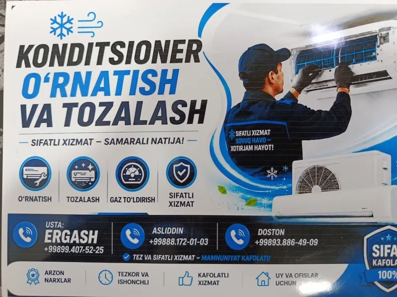 Konditsaner o'rnatish